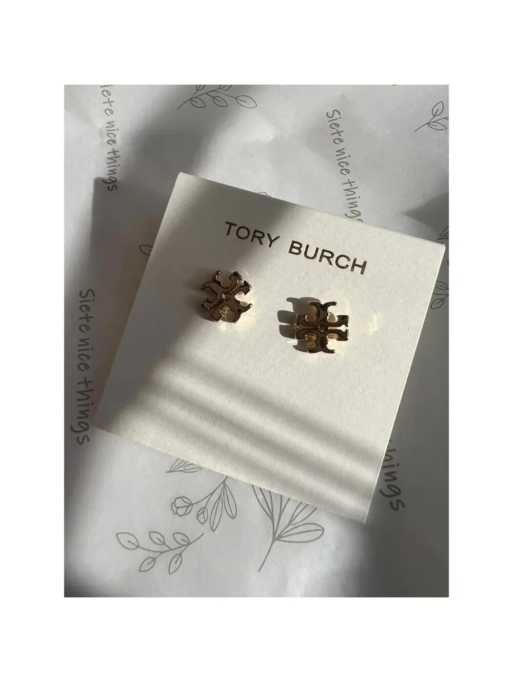 Tory Burch Lady Classic Double T Stud Lady earrings Simple Timeless Gold plated - Picture 8 of 9